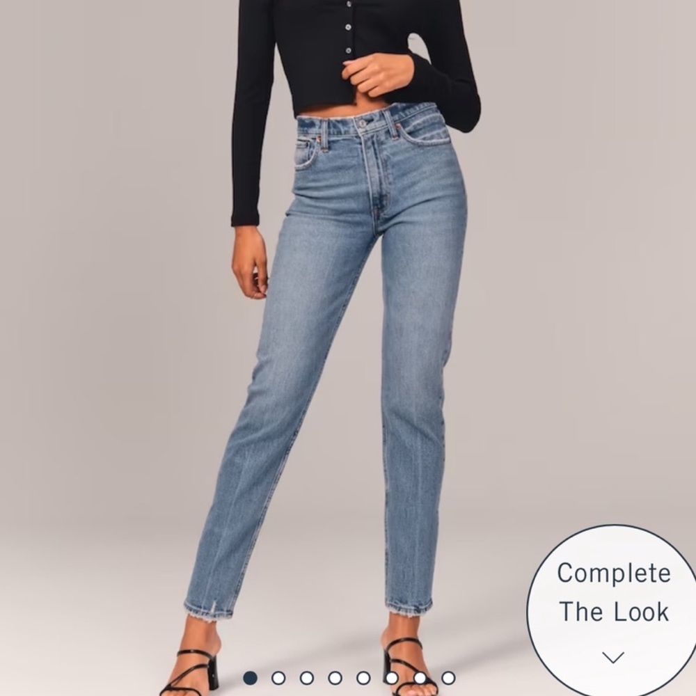 Abercrombie & Fitch Light Blue High-Rise Straight Jeans